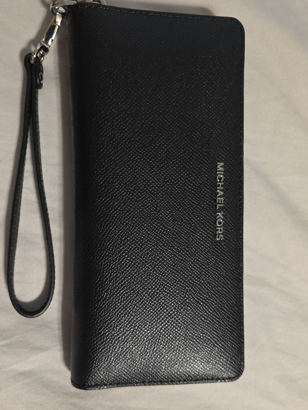 Michael Kors Black Leather Zip-Around Wrist Wallet